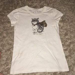 White cat tee